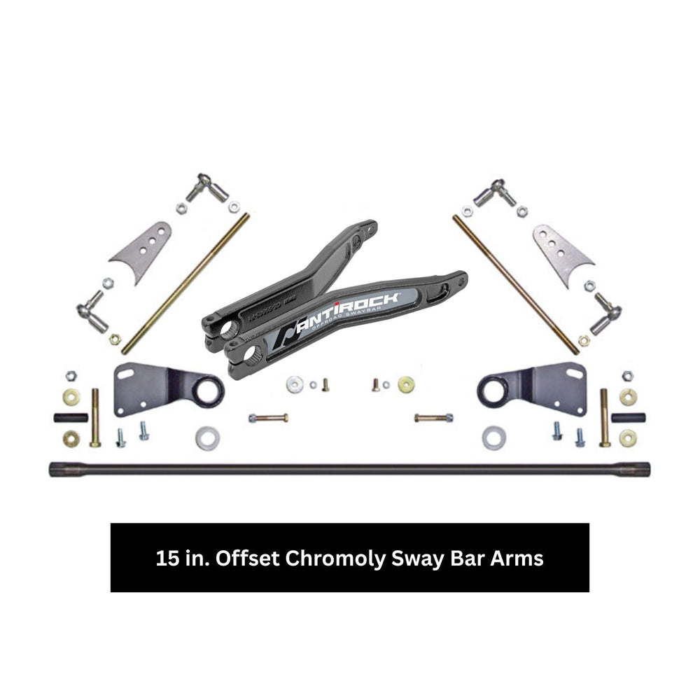 15 in. Offset Chromoly Sway Bar Arms for TJ Wrangler AntiRock rear kit on a white background
