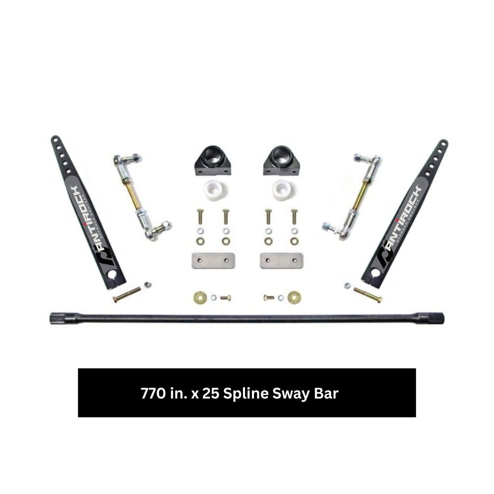 XJ Cherokee AntiRock sway bar kit including a sway bar on a white background