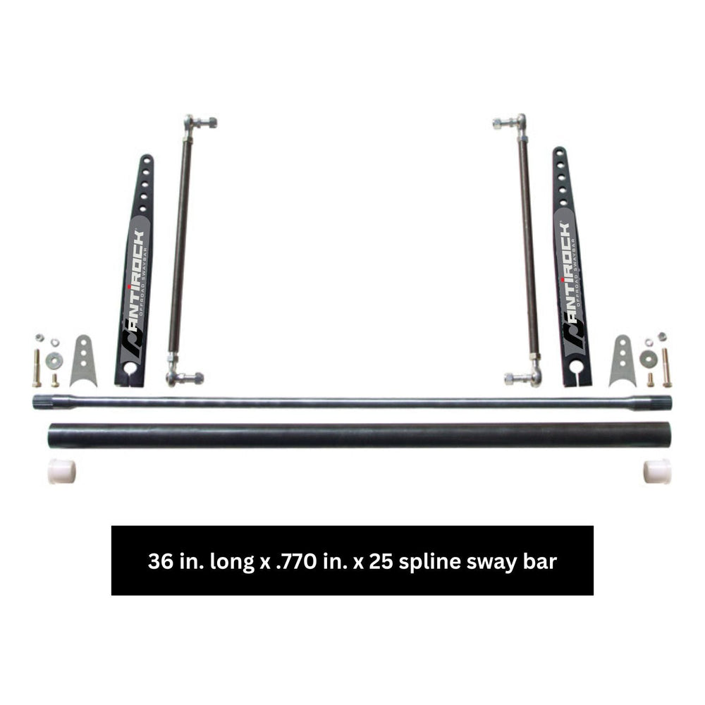36 inch AntiRock sway bar steel arms with branding on a white background