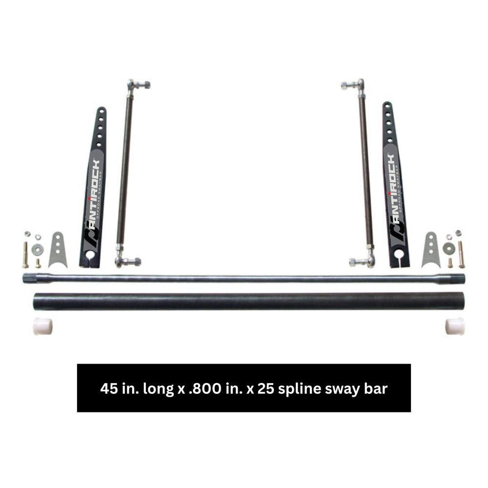45 inch AntiRock sway bar steel arms with branding on a white background