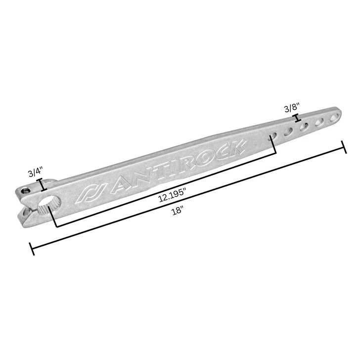 Lightweight billet sway bar arms off road
 with dimensions labeled on a white background