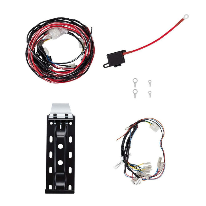 brushless off road air compressor with active cooling and connectors on a white background
