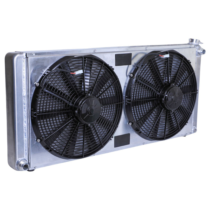 WOD Race Radiator 38" x 17" x 3" - Dual 16" SPAL Fans &amp; Shroud
