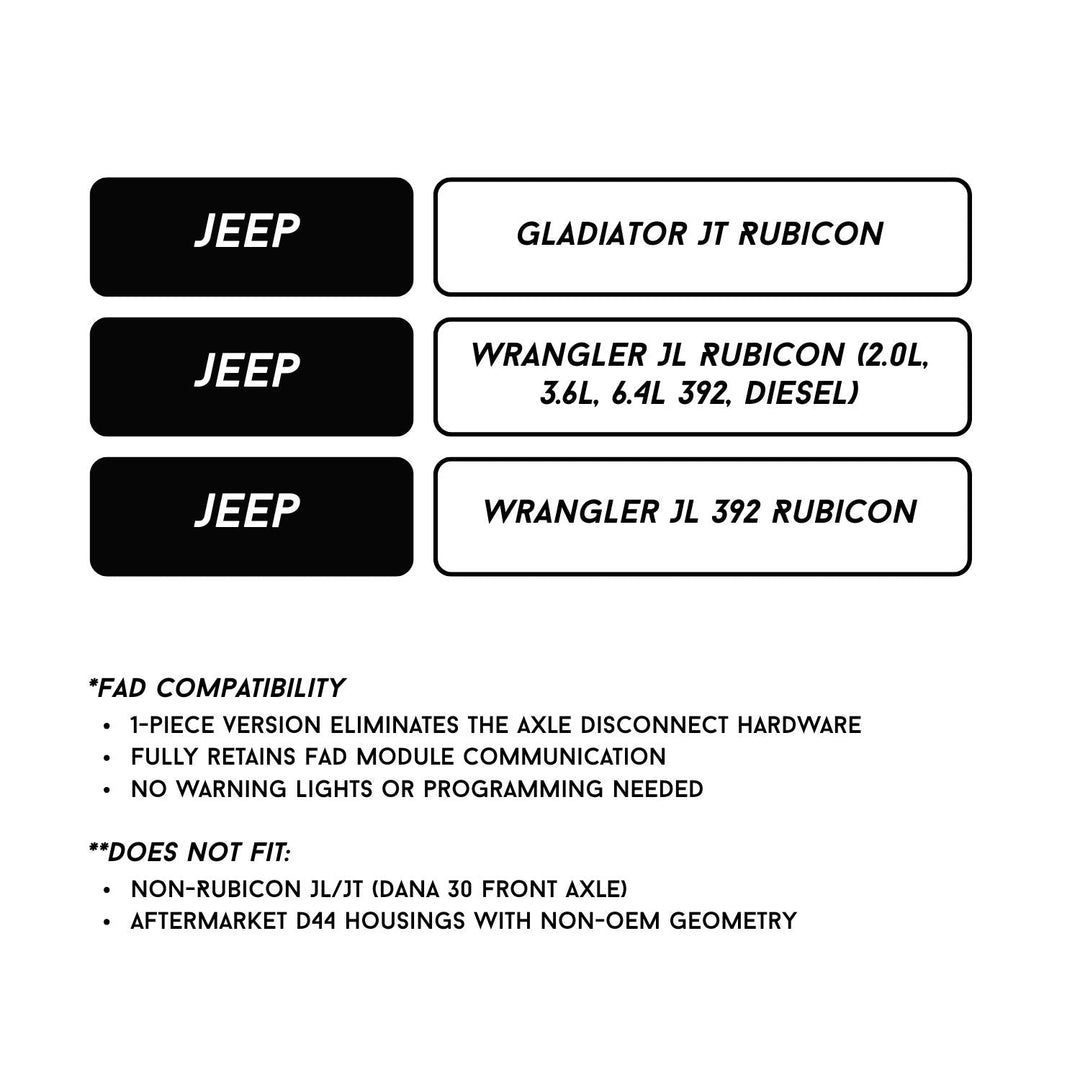 RCV Dana 44 Axle 1-Piece CV Set for Jeep Wrangler JL, JL 392, &amp; JT Rubicon