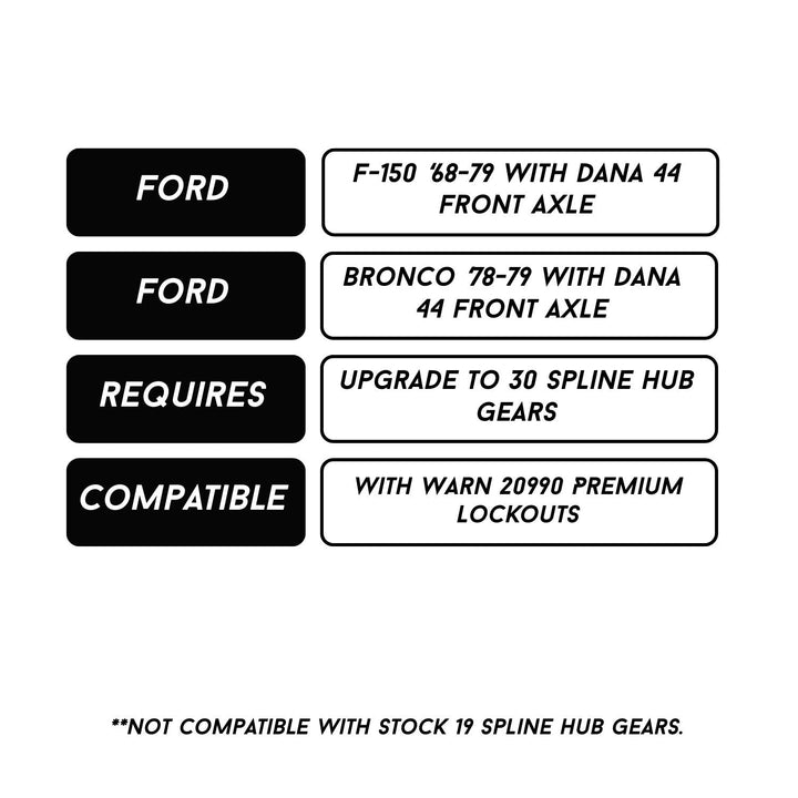 RCV 30-Spline Dana 44 CV Axle Set for Ford F-150 (&