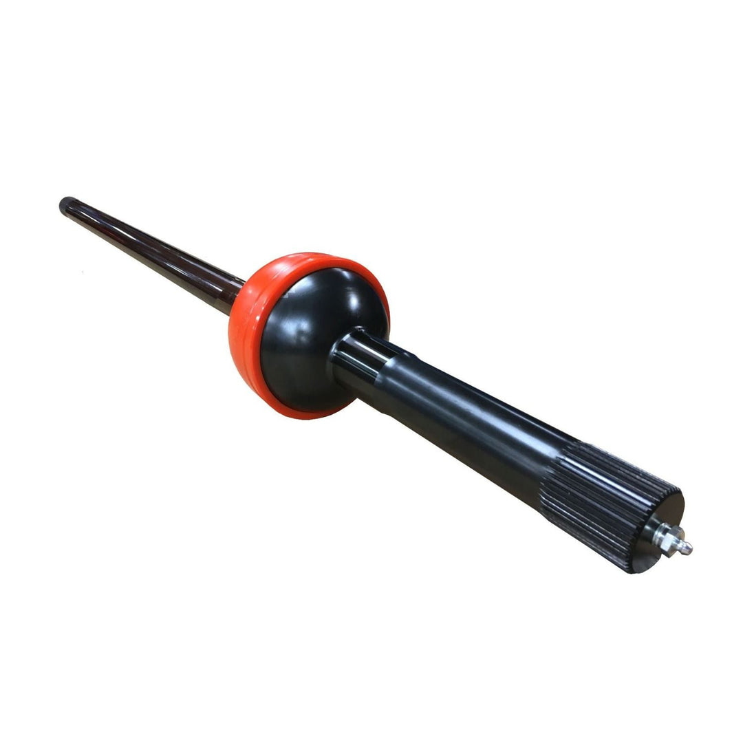 Black and orange RCV 40 spline Big Bell CV axle set  on a white background