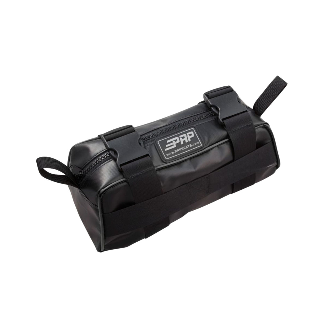 Black Baja Bag off road storage with a visible PRP brand logo on a white background