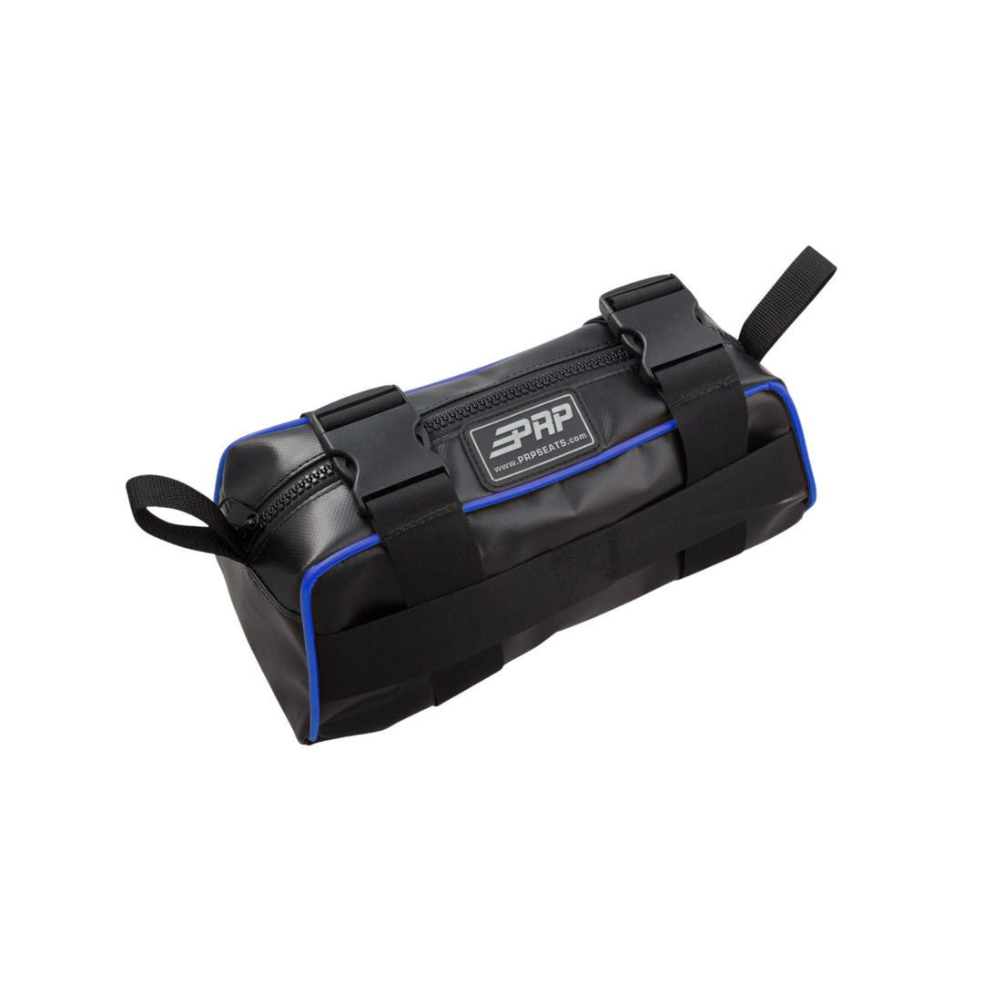 universal buggy storage bag with webbing straps with a visible PRP brand logo on a white background