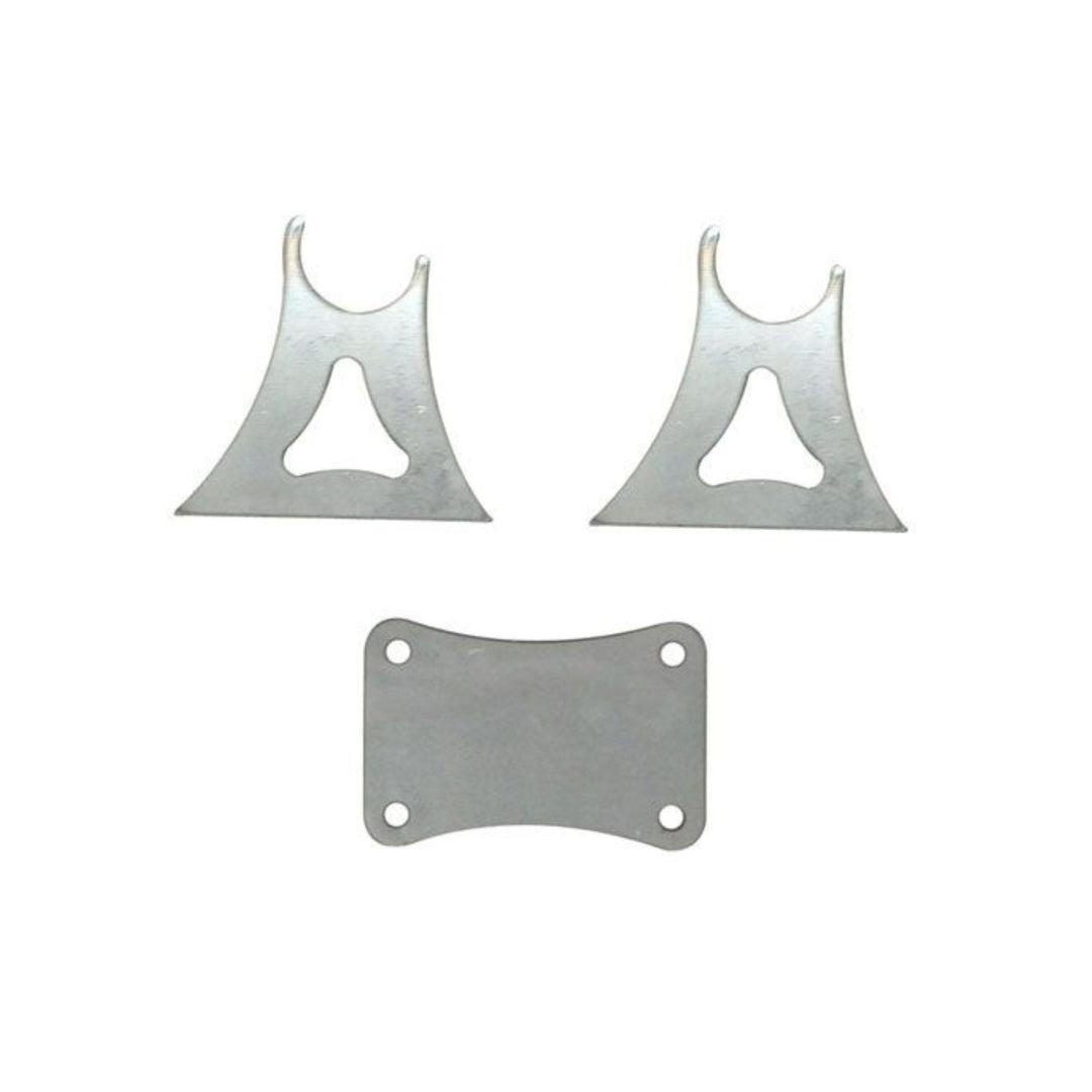 weld on brake pedal mount pieces on a white background