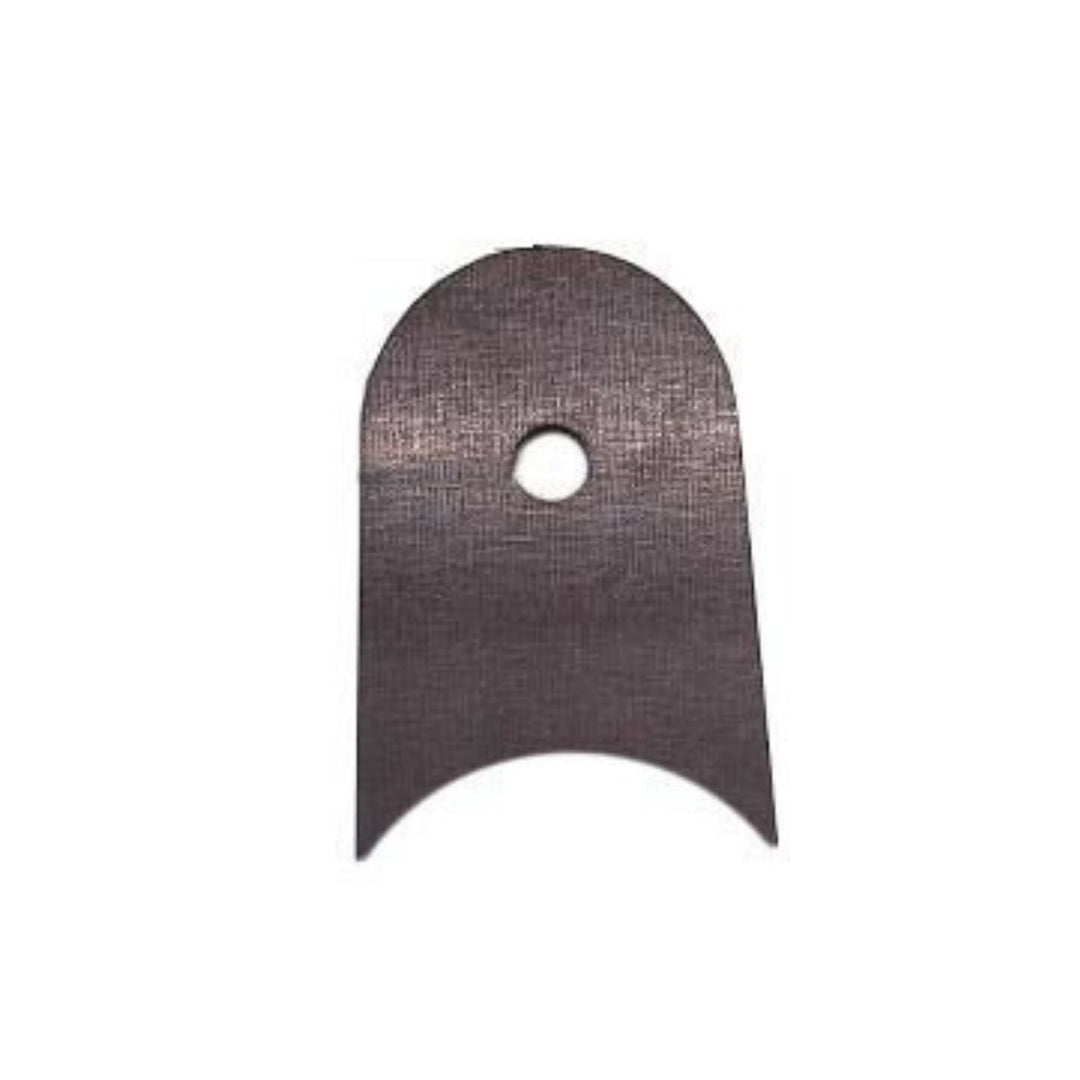 Short axle link tab with a central hole on a white background