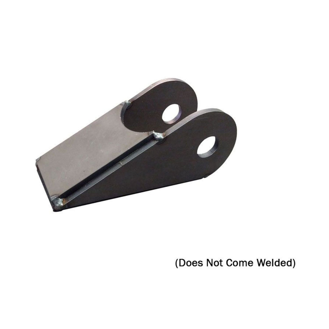 weld-on steel suspension brackets on a white background with text indicating it does not come welded.