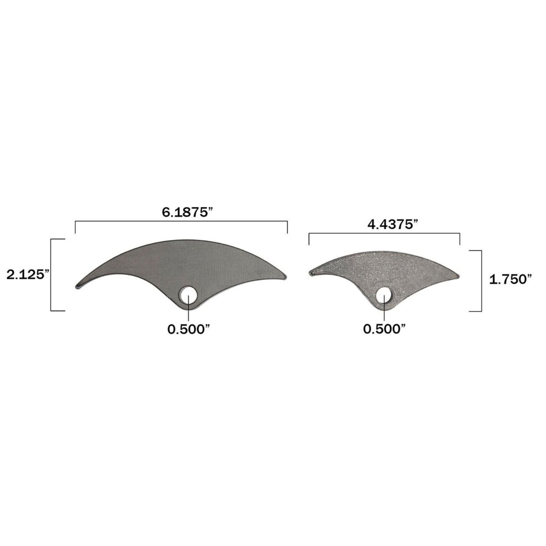 coilover mount kit for tubing brackets with dimensions on a white background