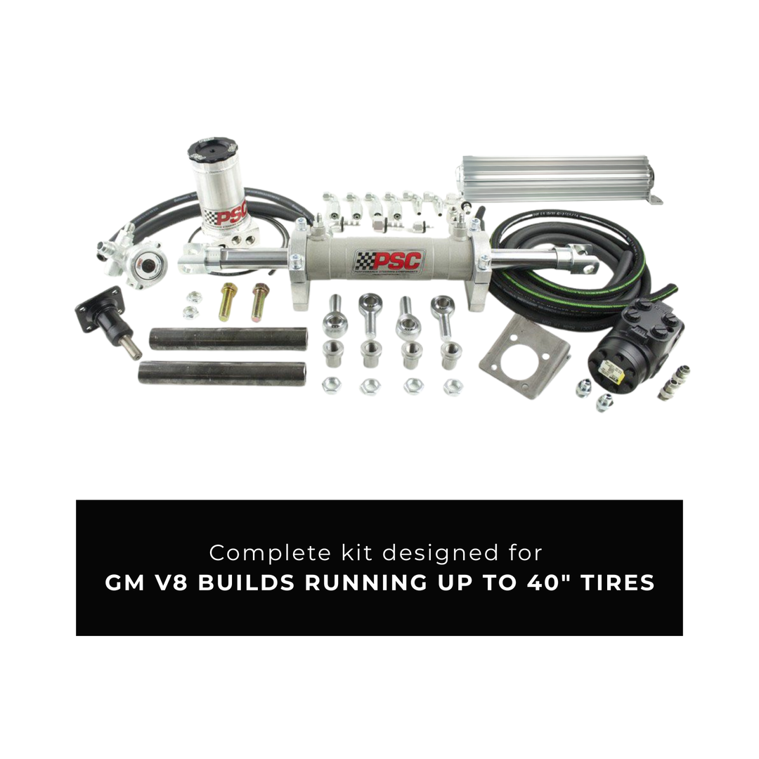 PSC 2.5 Full Hydraulic Steering Kit w/ TC Pump for GM V8 (Up to 40" Tires)