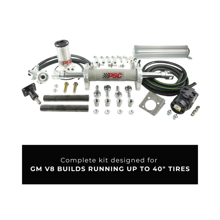 PSC 2.5 Full Hydraulic Steering Kit w/ TC Pump for GM V8 (Up to 40" Tires)