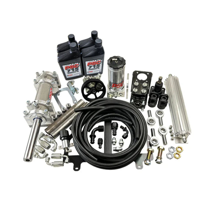 Collection of Wrangler TJ hydraulic steering system over 40 tires parts on a white background