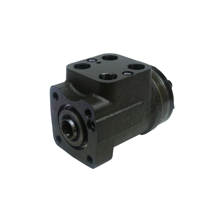 A 231cc hydraulic steering orbital valve
 with a threaded output port and mounting holes, shown on a plain white background.