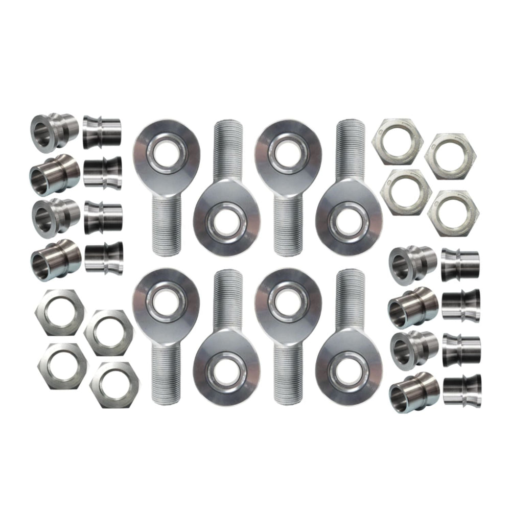 Chromoly Four Link Rod End Kit - 1-1/4" -12 Shank - 1" to 3/4" High Angle Heim Joint Spacer
