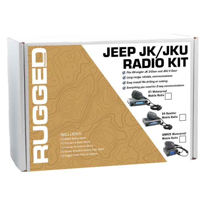 Jeep Wrangler JK / JKU GMRS Mobile Radio Kit - Rugged Radios - Product image 1