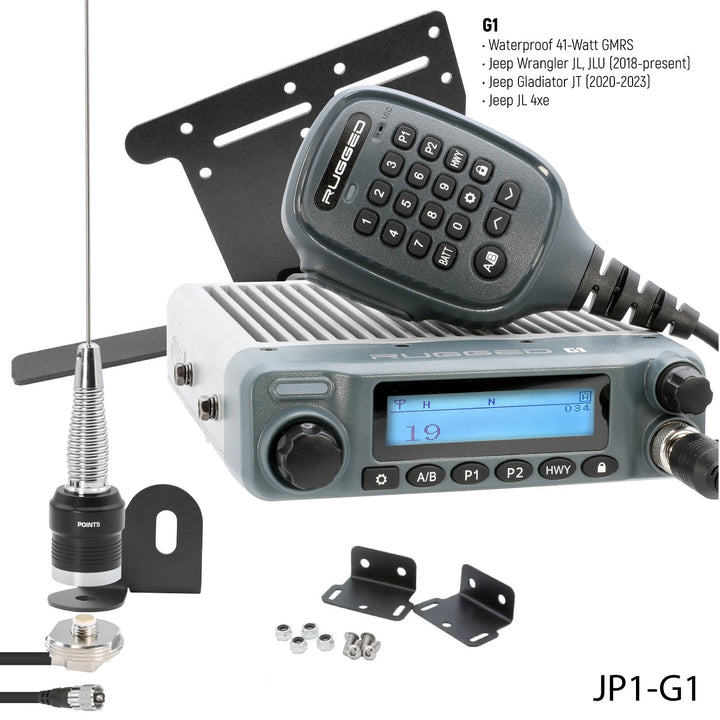 Jeep Wrangler JL / Gladiator JT GMRS Mobile Radio Kit - Rugged Radios - Product image 3