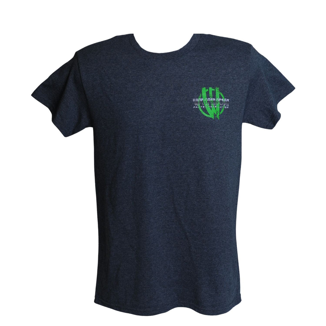 LJ Jeep trail rig graphic tee with a green logo on a white background