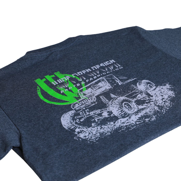 Off-road lifestyle apparel with graphic design and text on a white background