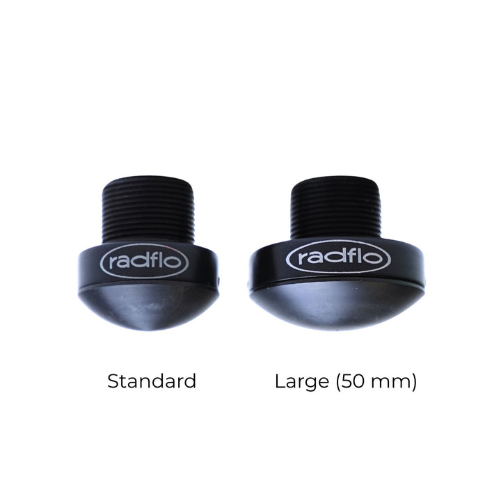 Two black 2.0 bump stop slapper pads labeled &