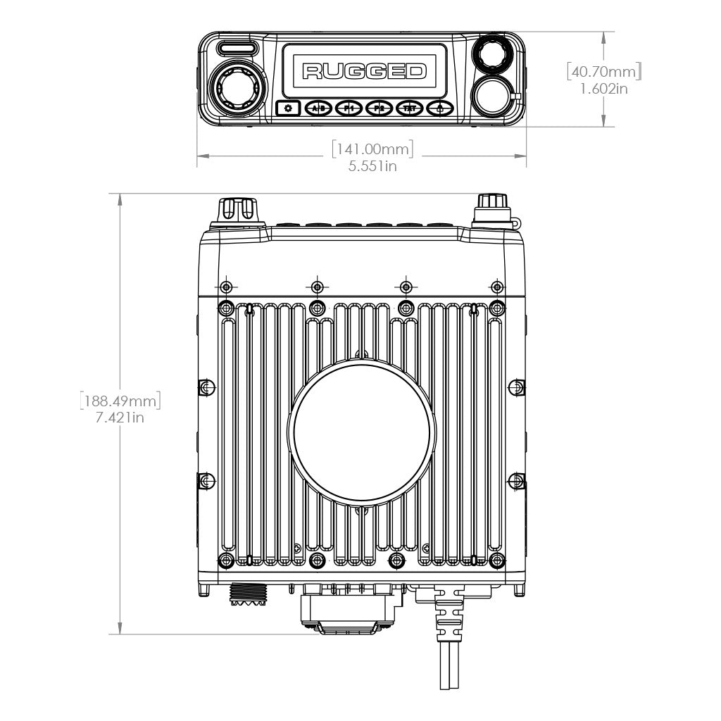 G1 Waterproof GMRS Mobile Radio &amp; Antenna Kit - Rugged Radios Adventure Series - Diagram / sizing chart 14