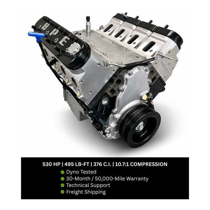 BluePrint GM LS3-Compatible Long Block Crate Engine – 376 c.i. – 530 HP
