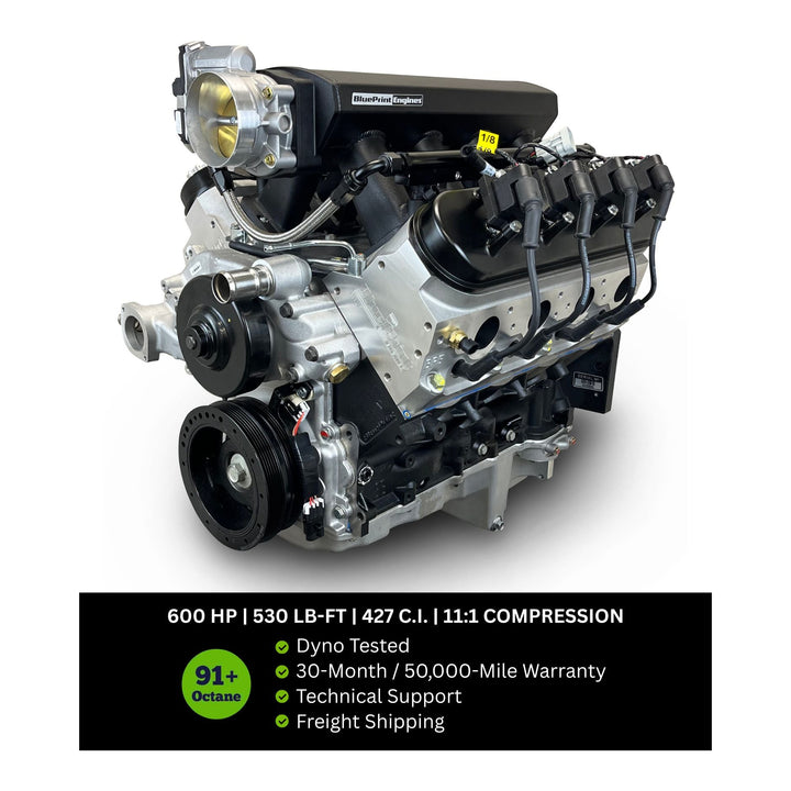 BluePrint GM LS-Compatible Base Dressed Engine – 427 c.i. – 600 HP