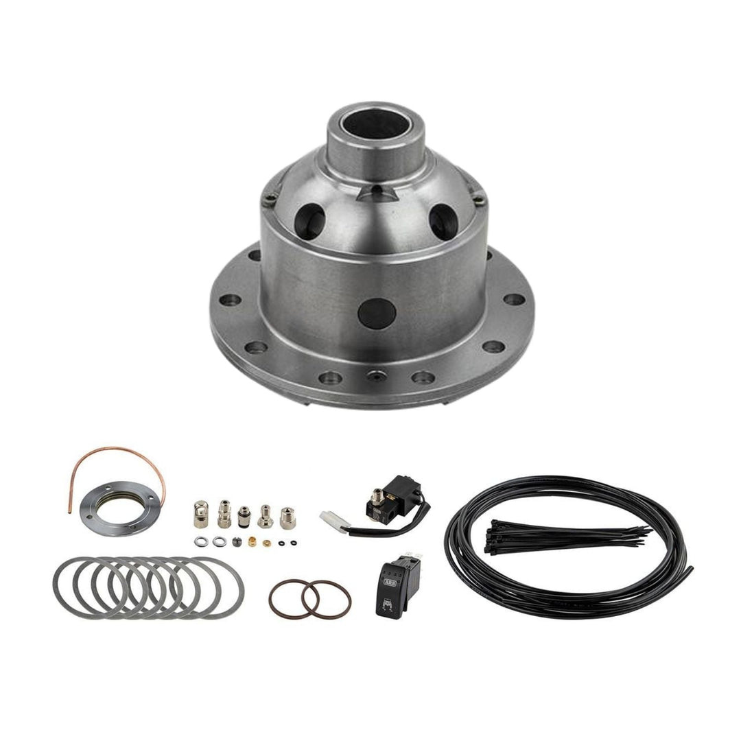 Selectable air locker for toyota IFS including a seals, wiring, and connectors on a white background