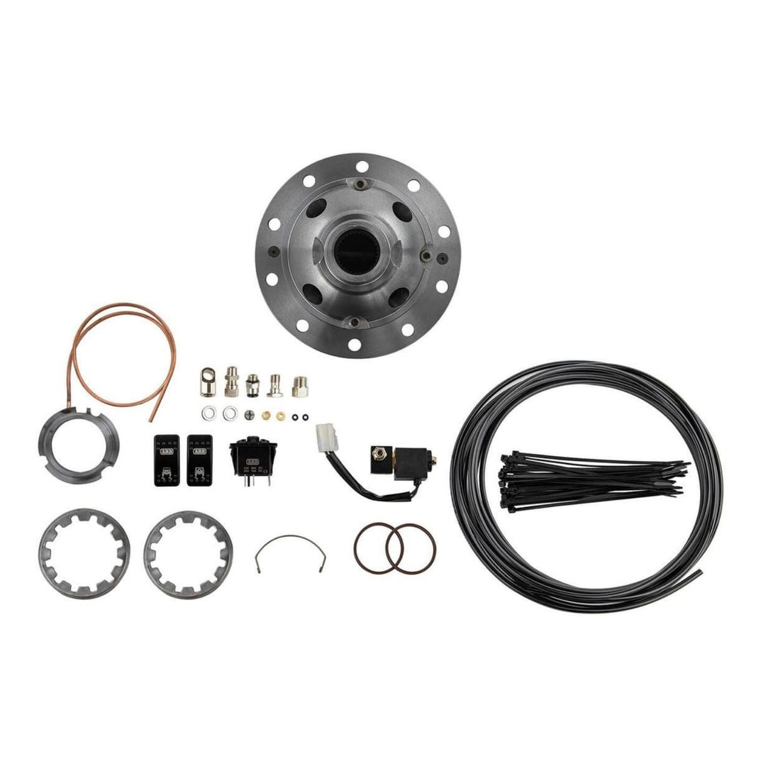 Mechanical parts and wiring kit for ARB Air Locker 30 spline Toyota axle on a white background