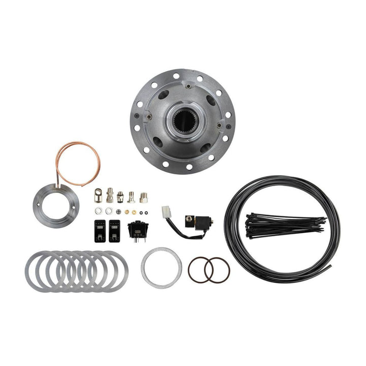 high strength air locker for off road dana 60 and components arranged on a white background