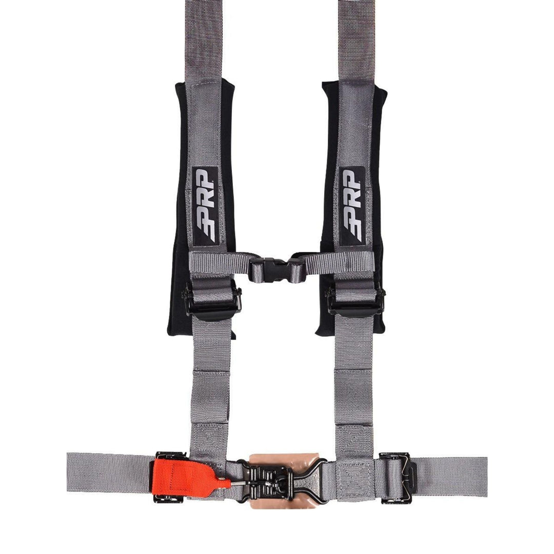 Silver 5-point SFI 16.1 2 inch racing harness with PRP logo on a white background