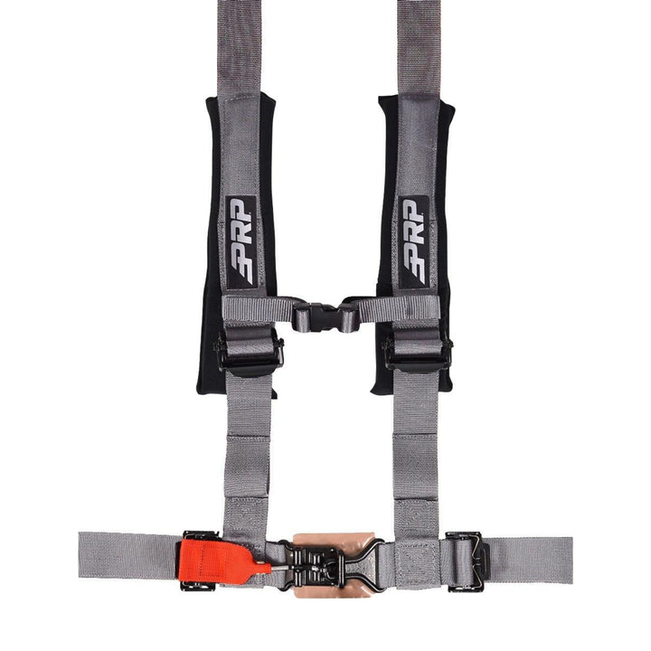Silver 5-point SFI 16.1 2 inch racing harness with PRP logo on a white background