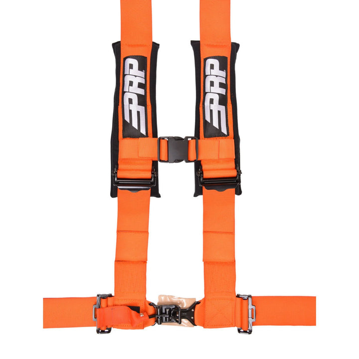 Orange PRP 4.3 4 point padded harness on a white background 