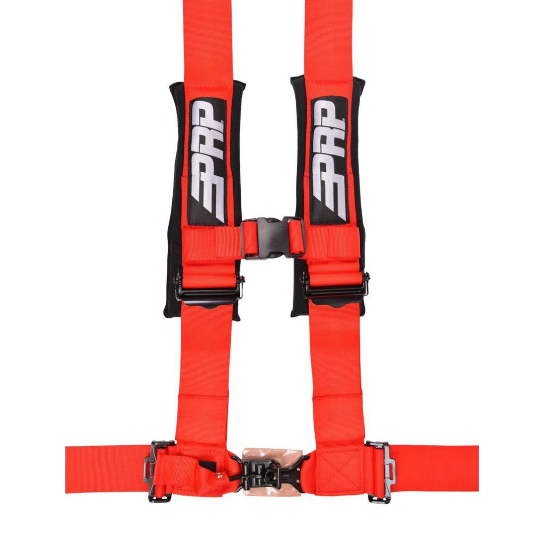 Red PRP 4.3 4 point padded harness on a white background 