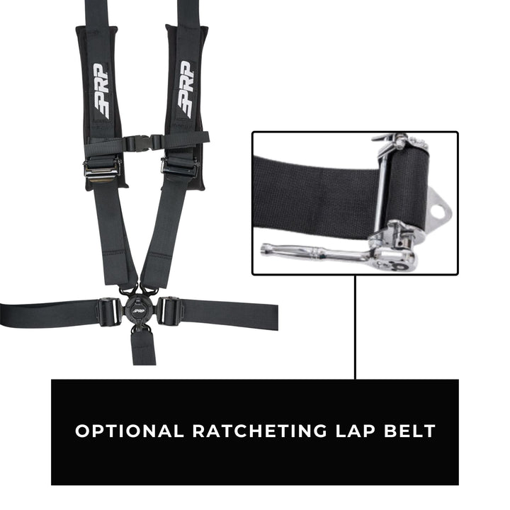 PRP 5.2 5-Point Harness - CamLock w/ Ratchet Lap Belt - 2" Belt (SFI 16.1 Certified)