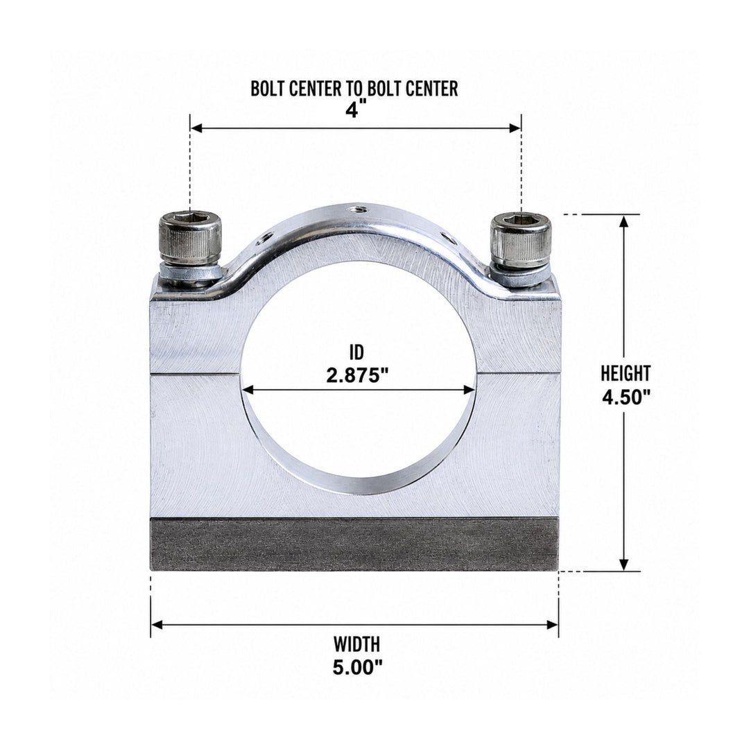 Weld-On Steering Cylinder Hold-Down Clamp for 2.5" PSC Cylinder