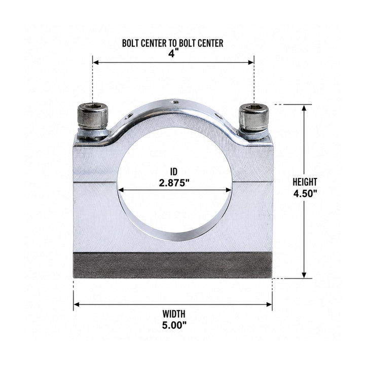 Weld-On Steering Cylinder Hold-Down Clamp for 2.5" PSC Cylinder