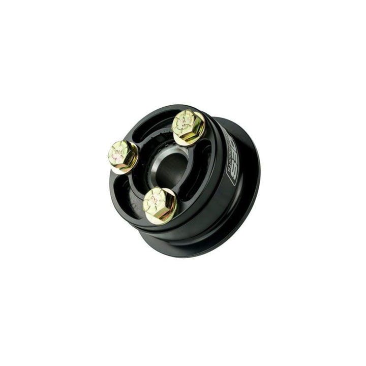 pinless pull to release steering quick disconnect with gold-colored bolts on a white background