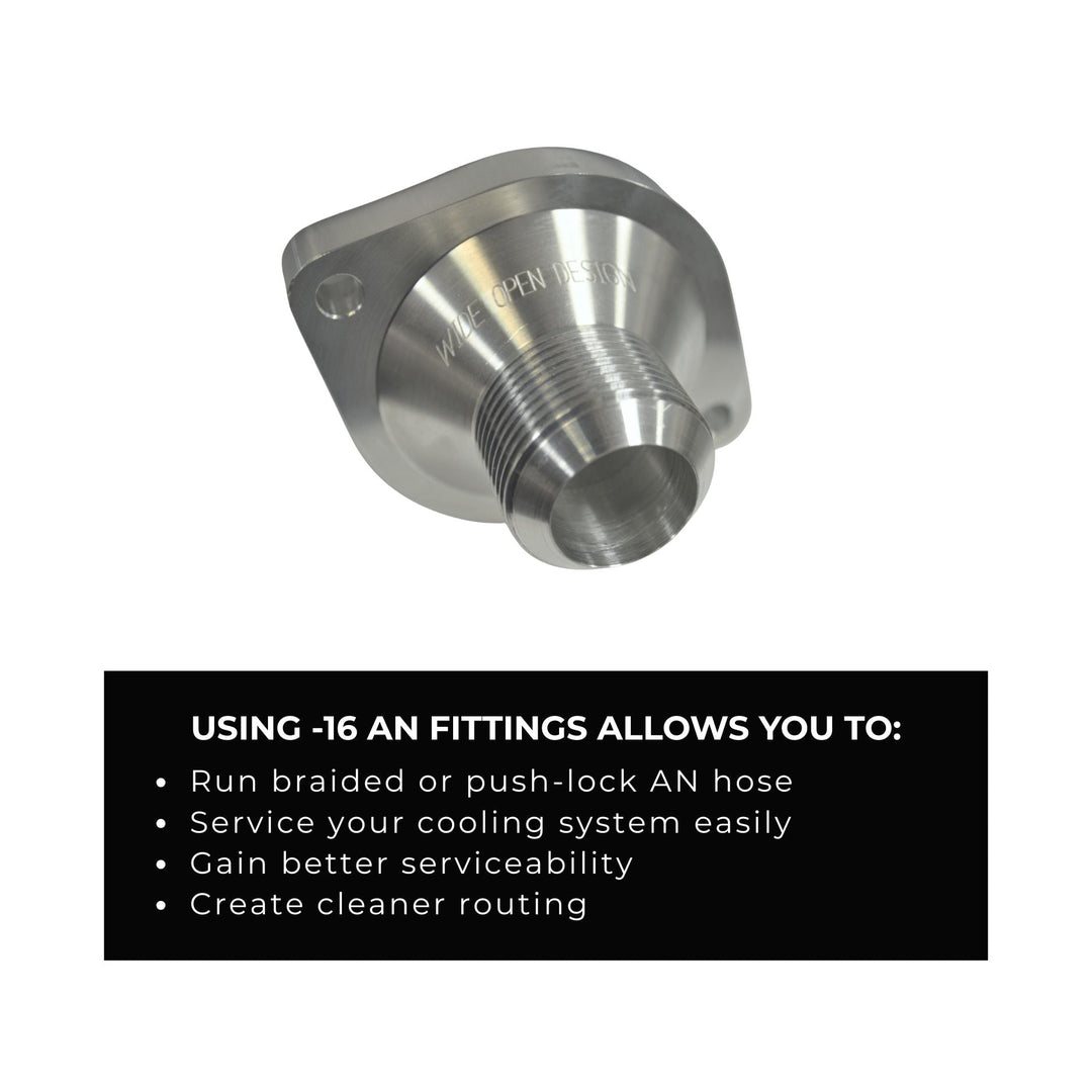 LS swap AN coolant housing replacement with text on a white background