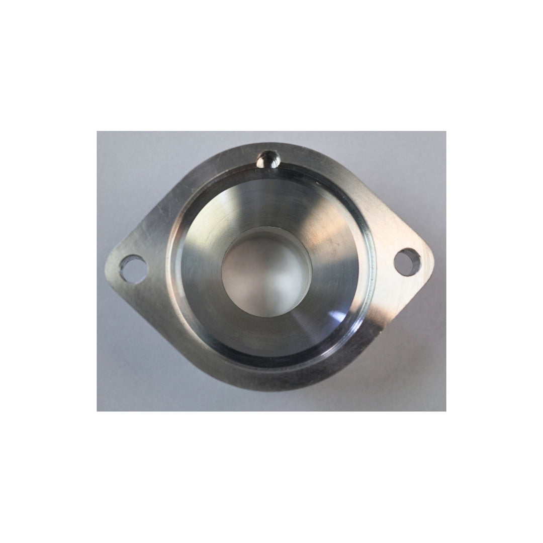 Corvette LS thermostat housing upgrade on a gray background