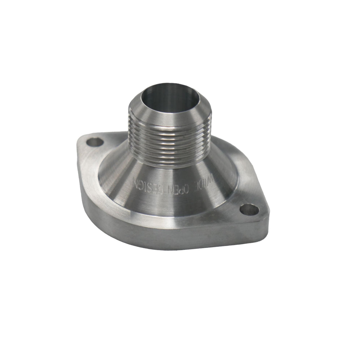 '-16 AN LT thermostat housing billet aluminum on a white background