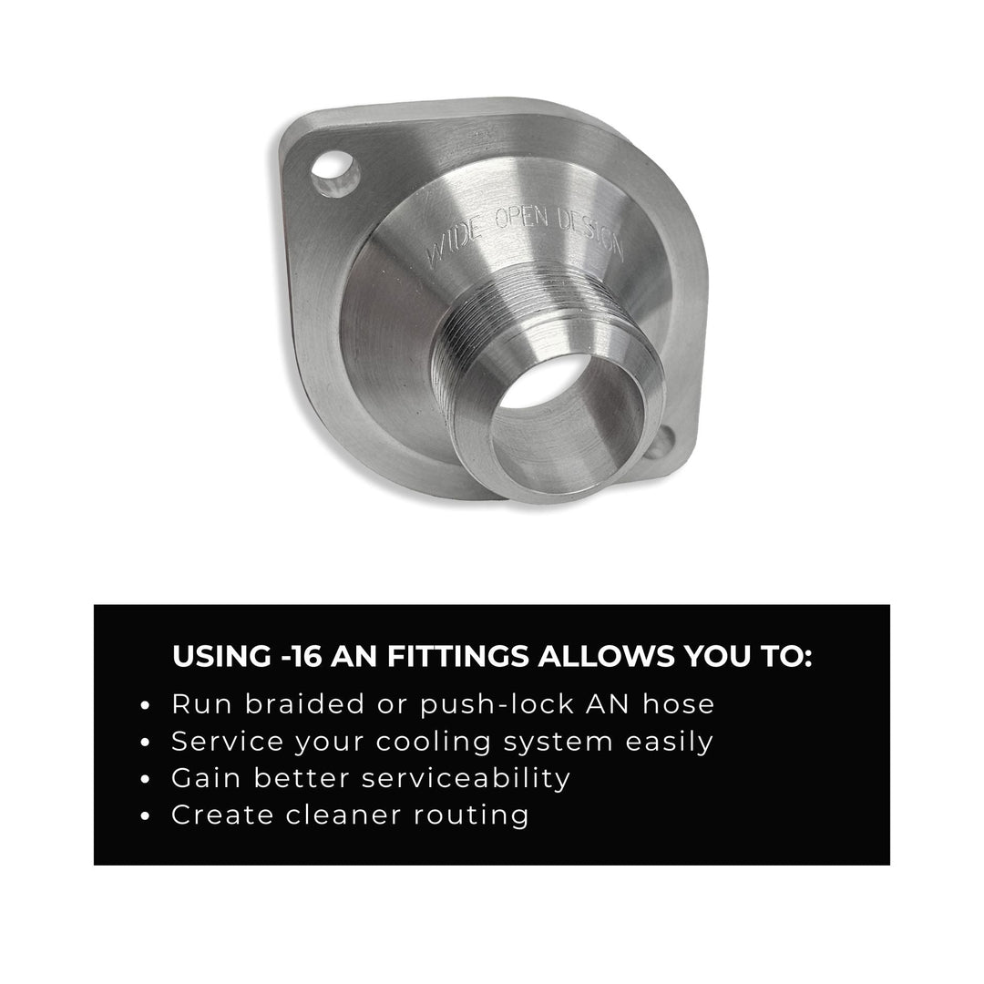 LT1 LT4 coolant housing AN conversion with text on using -20 AN fittings