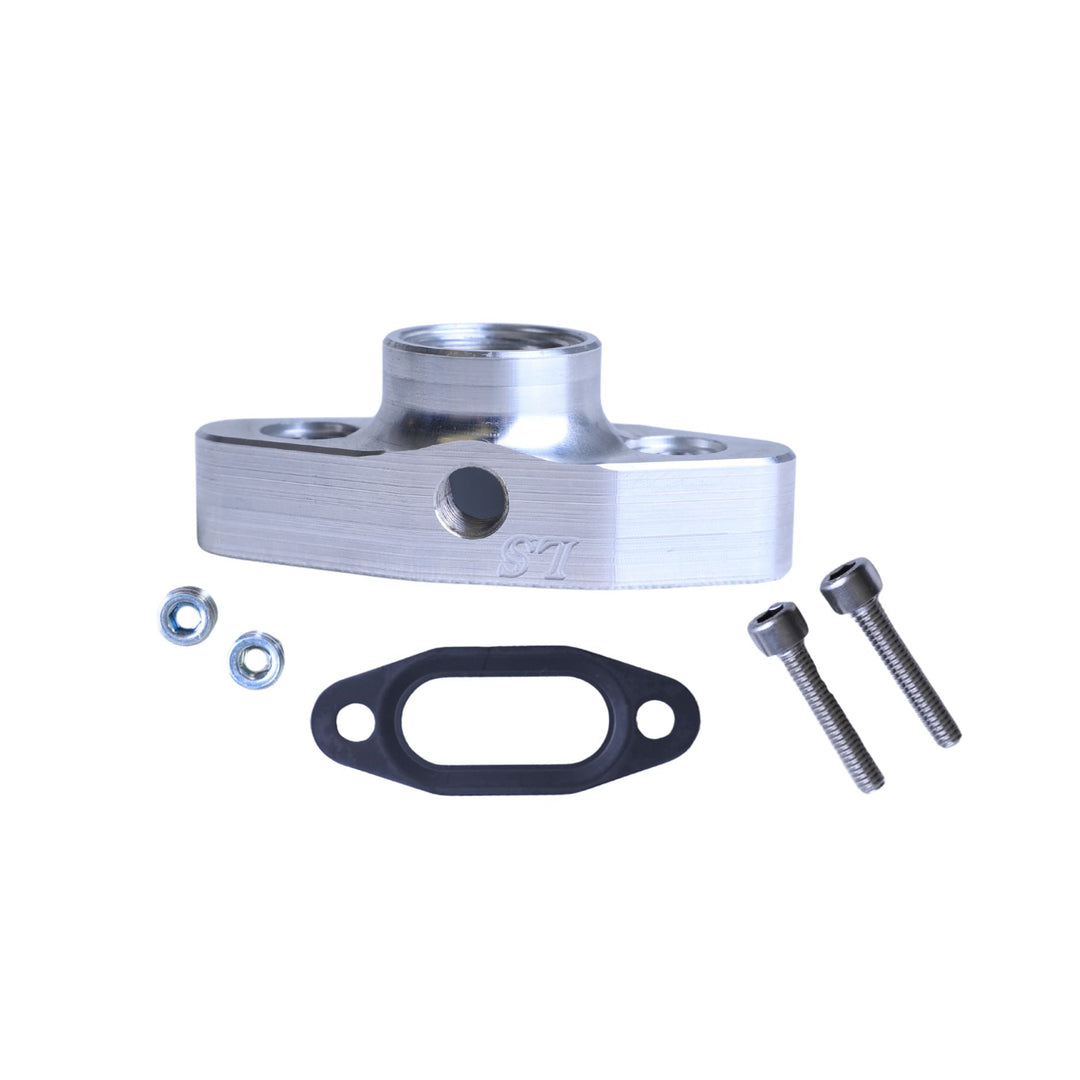 LS oil accumulator adapter with bolts and washers on a white background