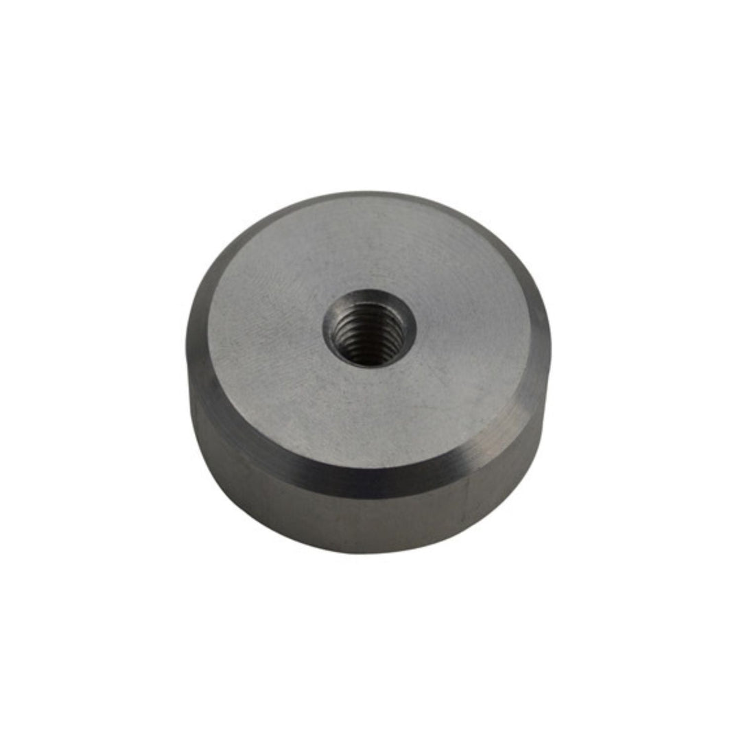 aluminum mount puck with threaded center on white