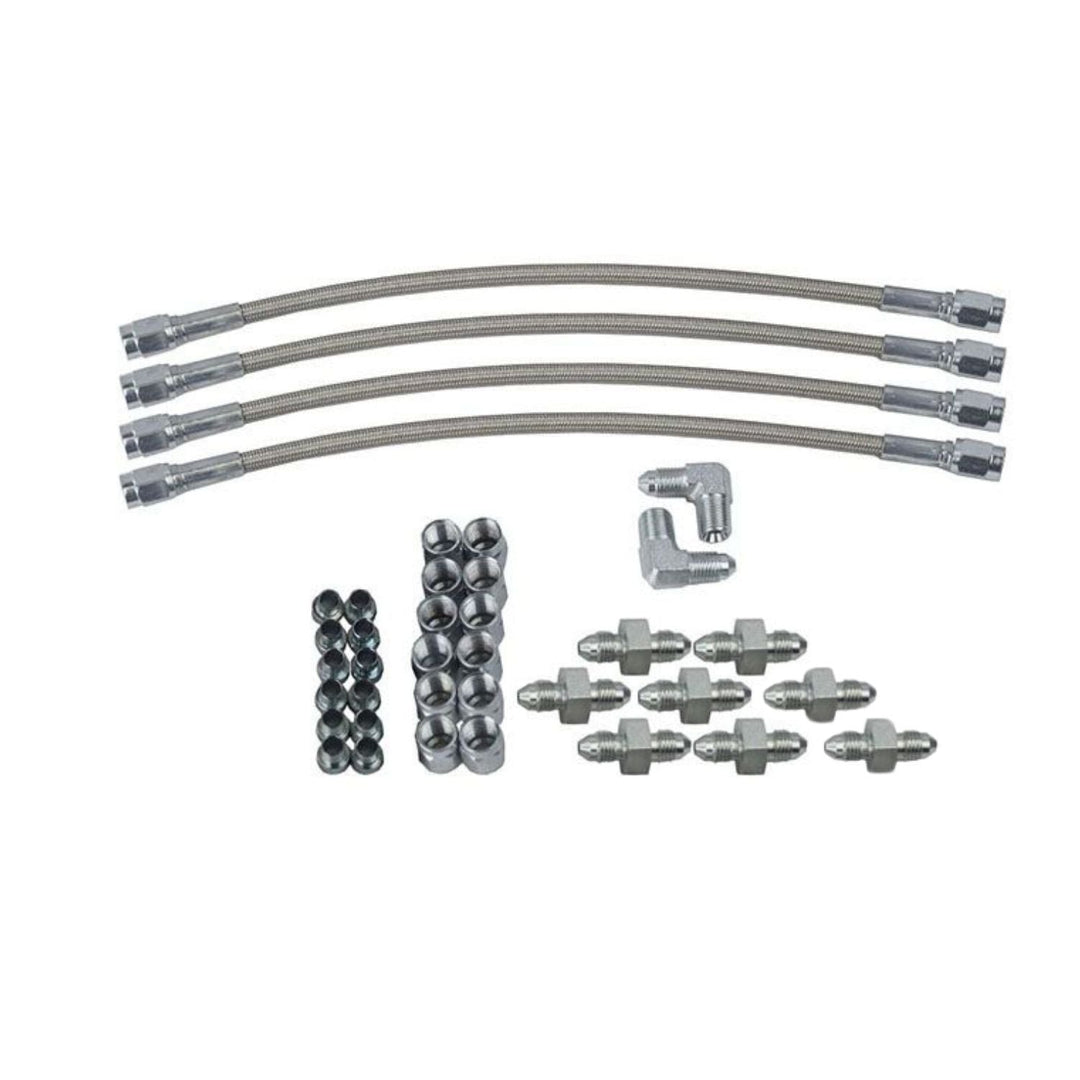 Components for fragola 1/8 npt master cylinder brake kit on a white background