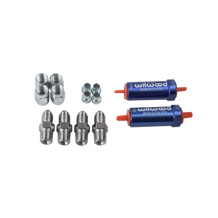Wilwood 2 lb residual valve kit with -3 AN connectors on a white background