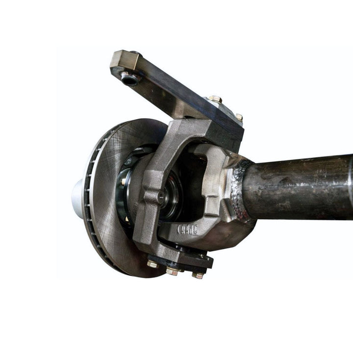 Close-up of a ford f350 dana 60 disc brake kit on a white background