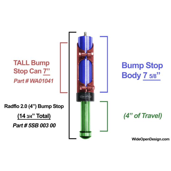 2” Bump Stop Can - Tall - For 2", 3", &amp; 4" Travel